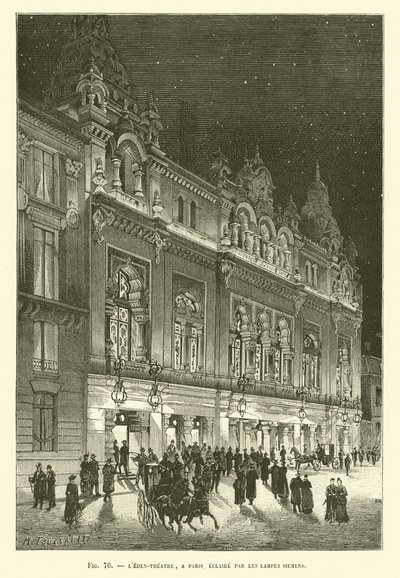 El Teatro Eden, en París iluminado por las lámparas de Siemens de French School